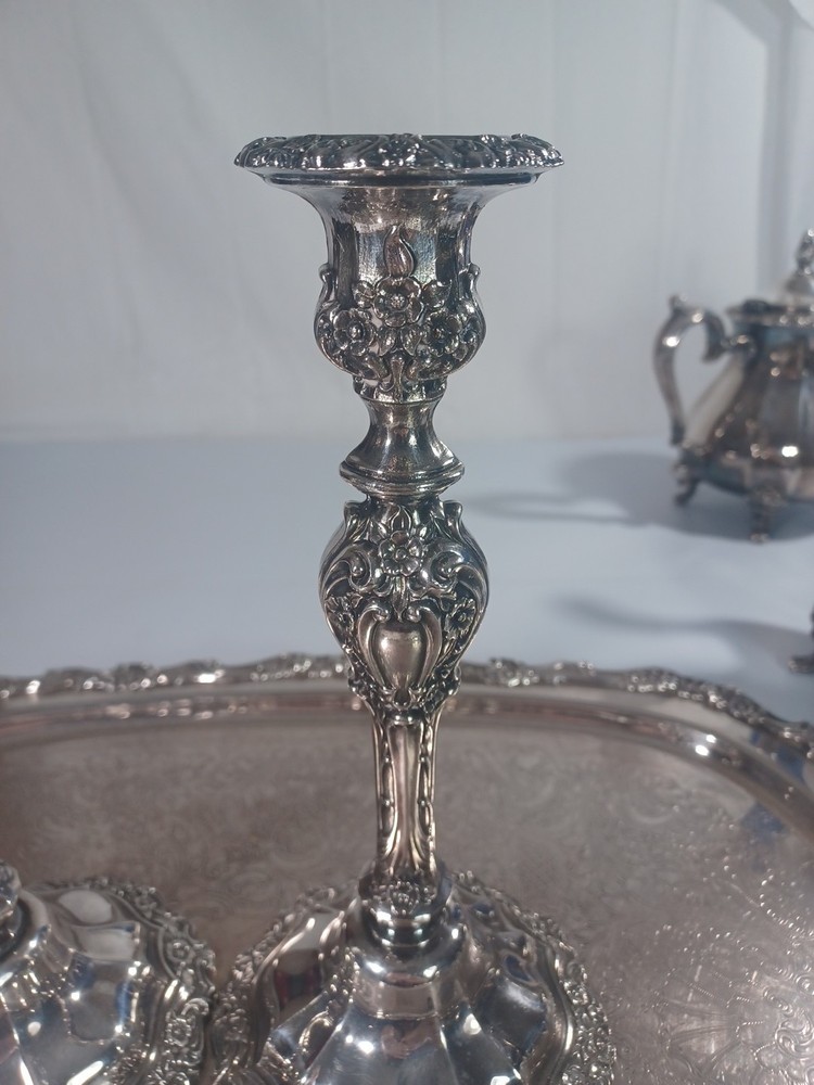 International Silver Countess Tea Coffee Service 7 Pc Set With Rare Candlesticks