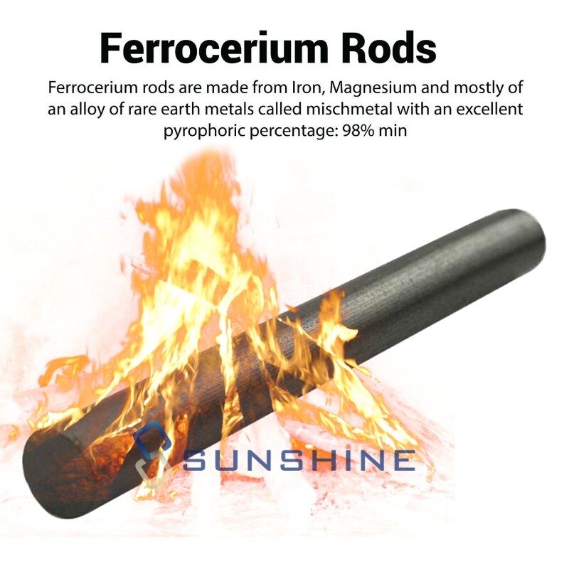 Bulk Lots 1/2 x 5 Ferrocerium Rod Flint Fire Starter Magnesium Outdoor Camping
