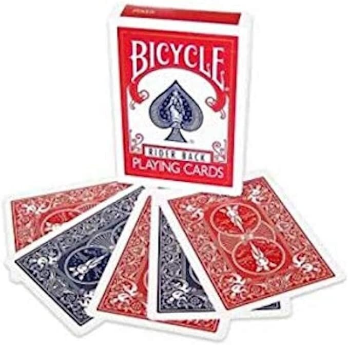 25 Red-Red 25 Blue-Blue Bicycle Double Back Magic Playing Cards Gaff Trick Deck