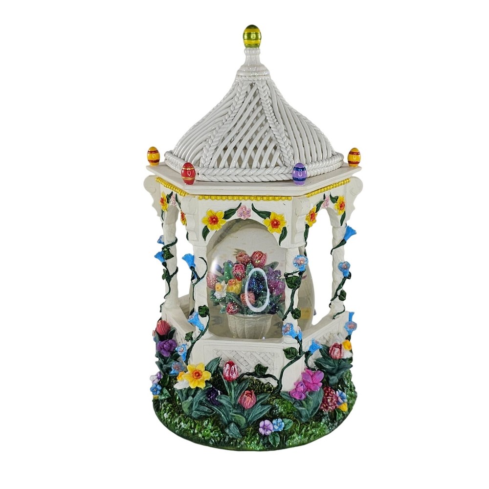 Christopher Radko Mini Gazebo Glitterglobe With Box Easter Eggs Snowglobe