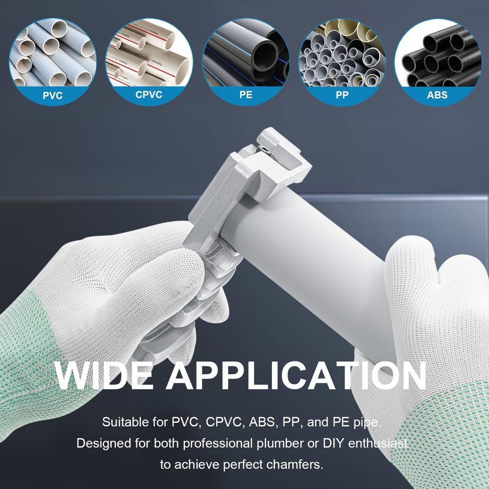 Deburring Tool for Plastic Pipe,Six Pipe Sizes for PVC Pipe Reamer w/Sharp Blade