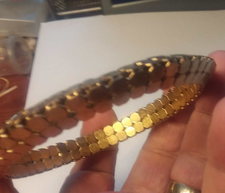 Interior 2.5" Diameter Honeycomb Design Bangle Bracelet 01-01-2026