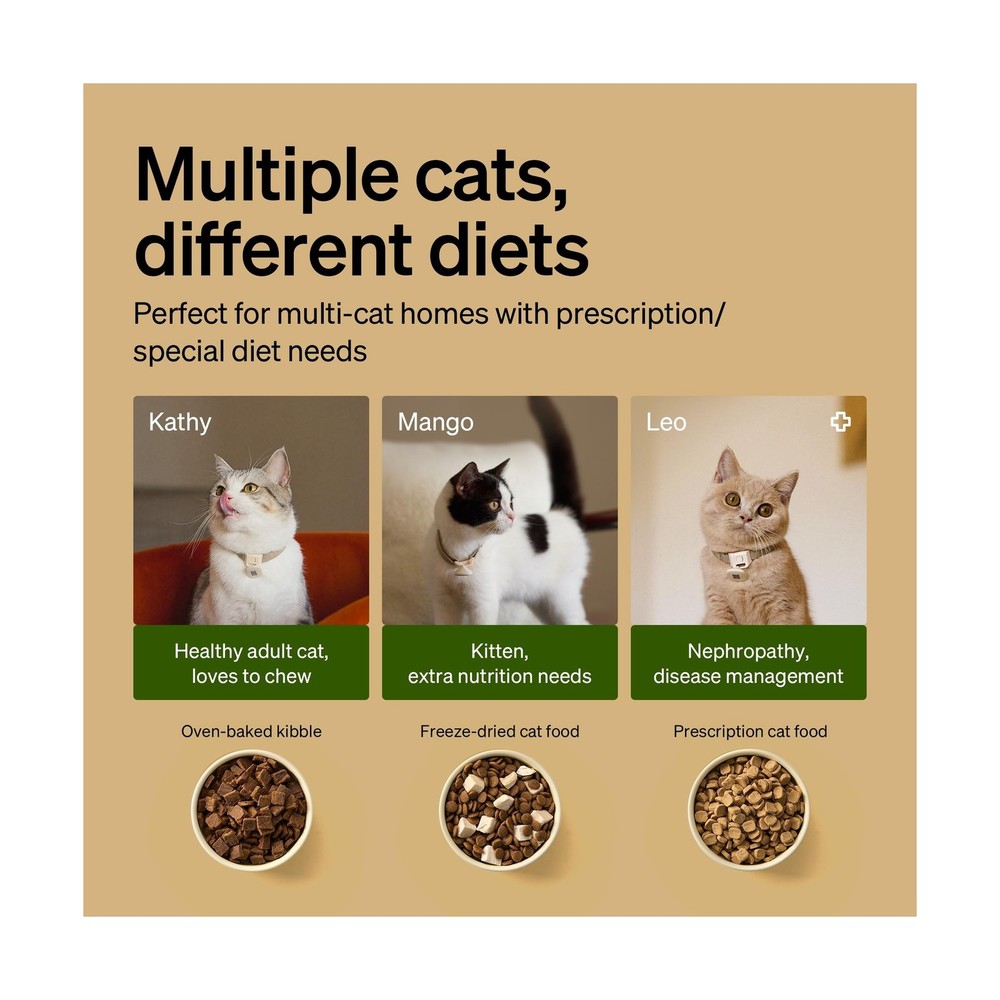 PETLIBRO RFID Automatic Cat Feeder, Collar Tag-Activated Personalized Meals, ...