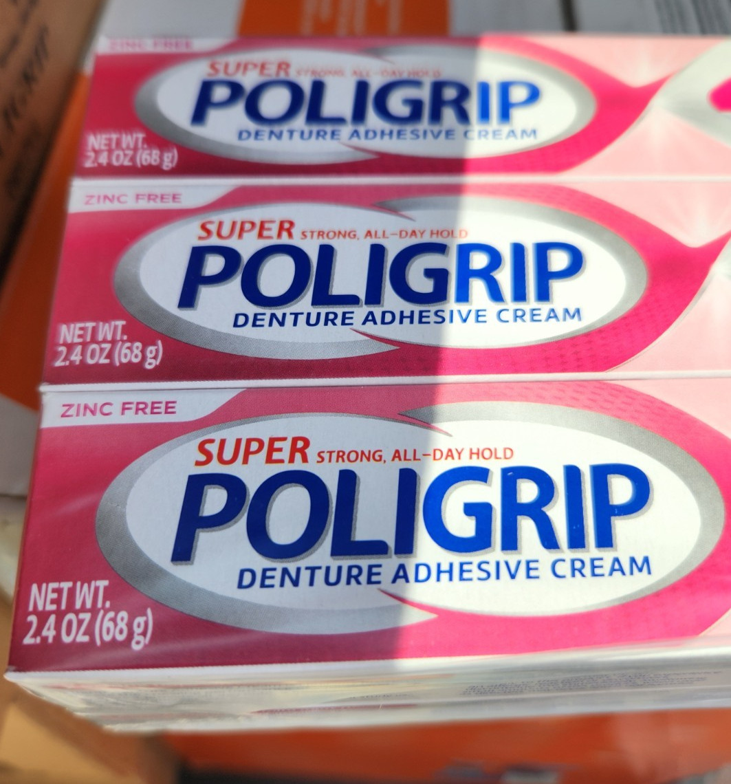 6 pack - Super Poligrip Denture Adhesive Cream - 2.4 OZ