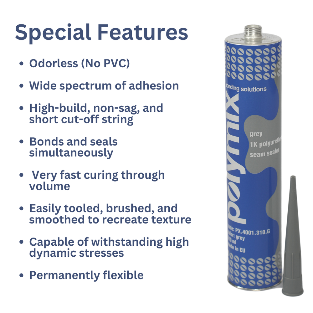 Polymix High Build Fast Curing 1K Polyurethane Elastic Adhesive and Sealant