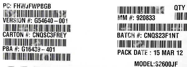 Intel FHWJFWPBGB Spare Bridge Board New Bulk Packaging