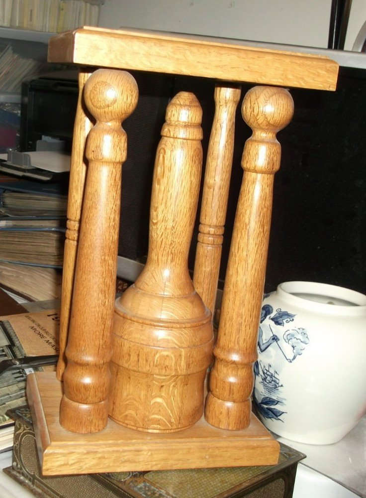 LARGE  TALL  OLD MASONIC  'KNOCKER' WITH GAVEL, SOUNDING BLOCK