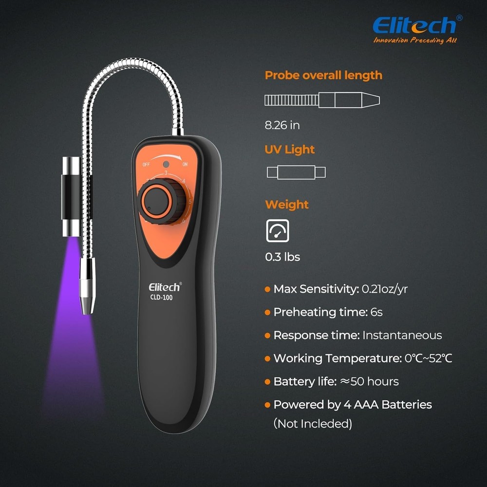 Battery-Powered CLD-100 Refrigerant Leak Detector - Instant Leak Detection