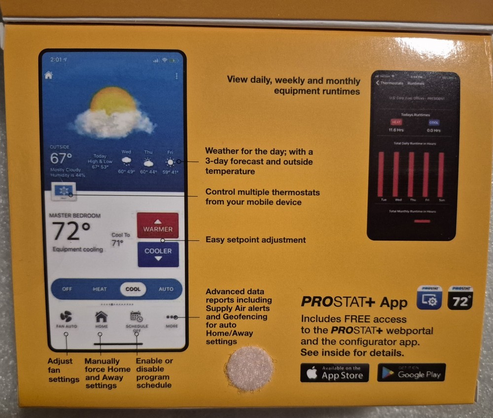 PSP4272RT Residential Wi-Fi Touchscreen Thermostat , Programmable