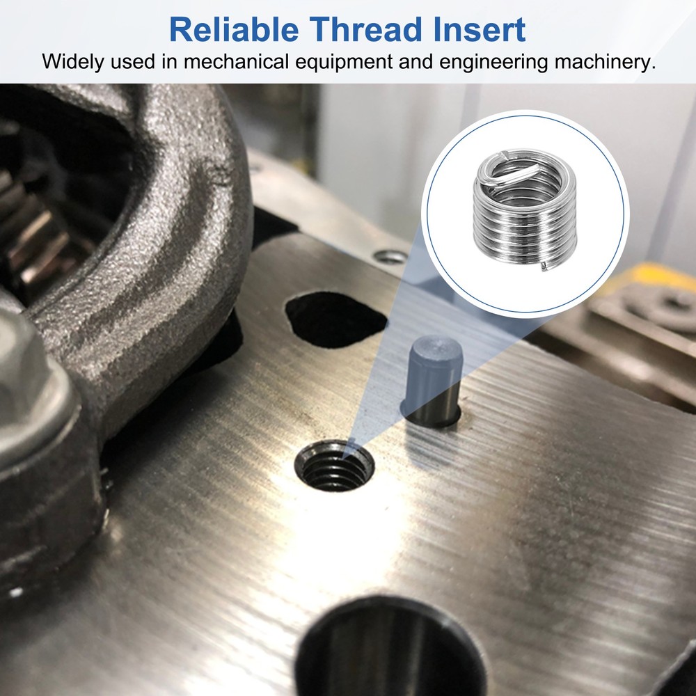 50pcs Wire Thread Inserts M4x0.7 Metric 1.5D 6mm Helical Threaded Sleeve