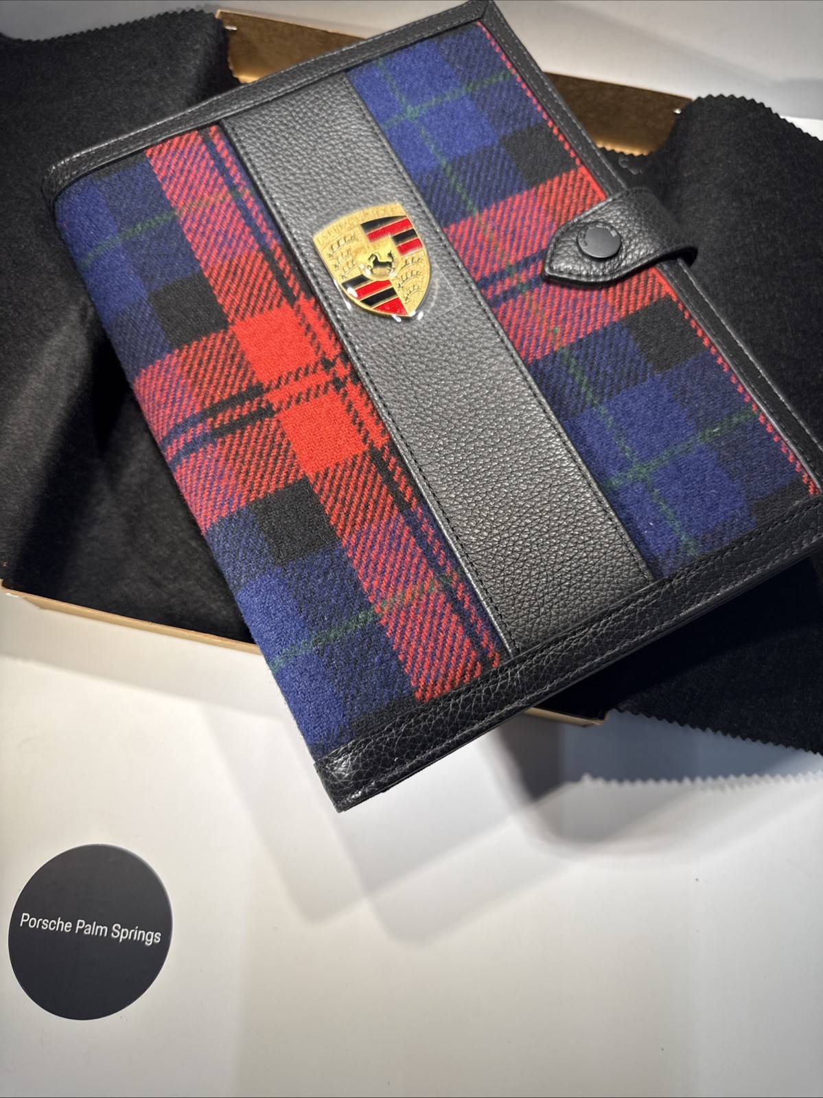 Genuine Porsche Document Wallet Tartan Fabric PCG48091100 NEW