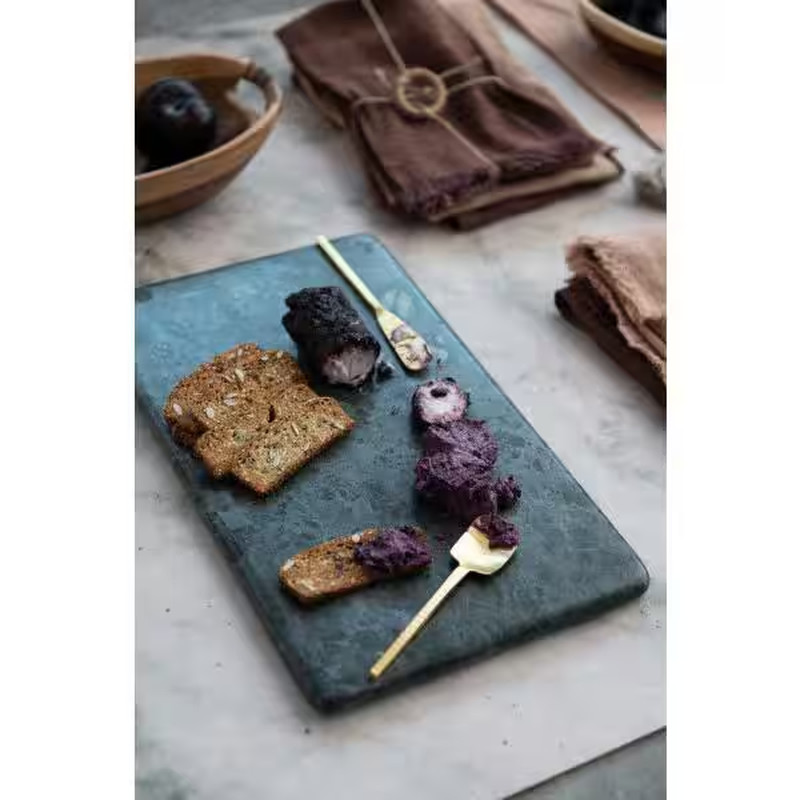 15 In. Rectangular Green Marble Serving Board