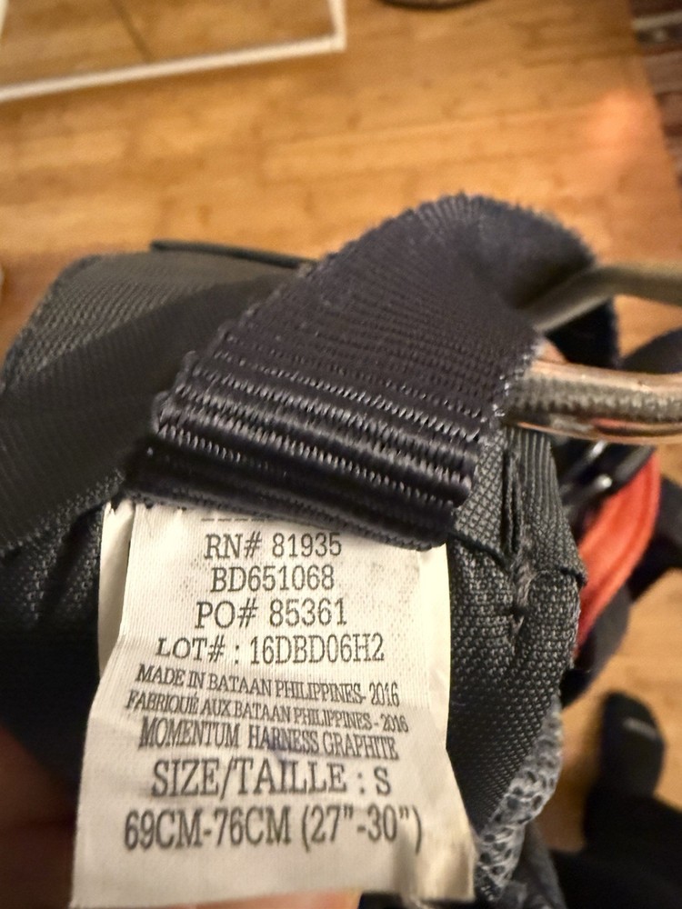 Black Diamond Climbing Harness Size Small