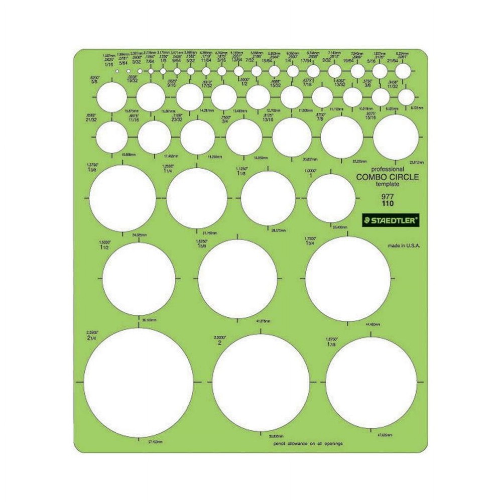 Staedtler Drafting Mars Template, Circle Combo