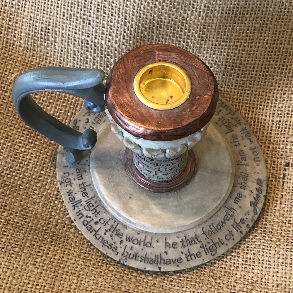 Scripture Candlestick Elegant Gray copper Nice Christmas gift