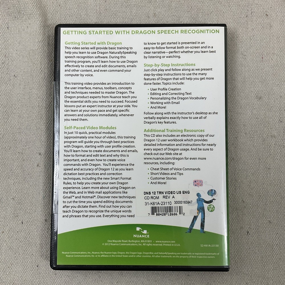 Nuance Dragon NaturallySpeaking 12 Premium Speech Recognition Software DVD