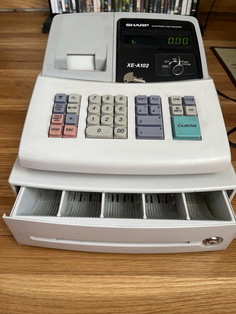Sharp XEA102 Electronic Cash Register, Tested And Working - Two Keys!