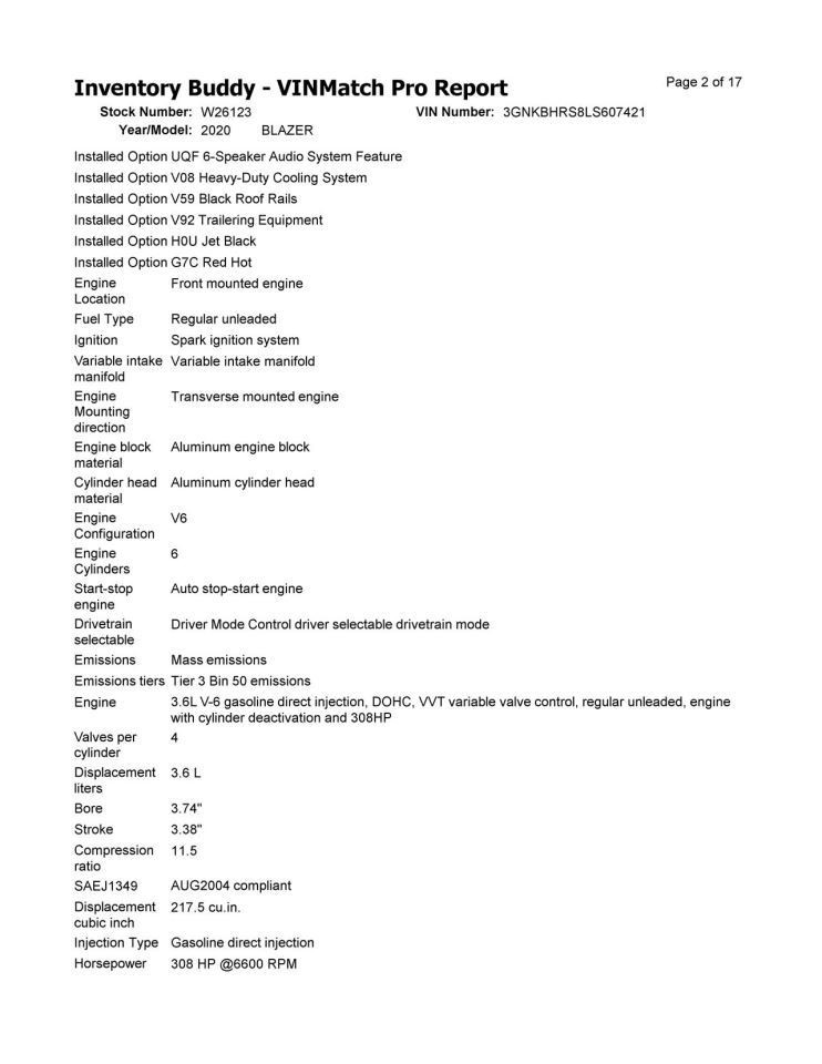 BLAZER 2020 Air Shutter 12812359