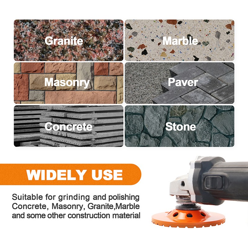 4.5'' Diamond Grinding Cup Wheel Turbo Row Polishing Disc for Concrete Masonry