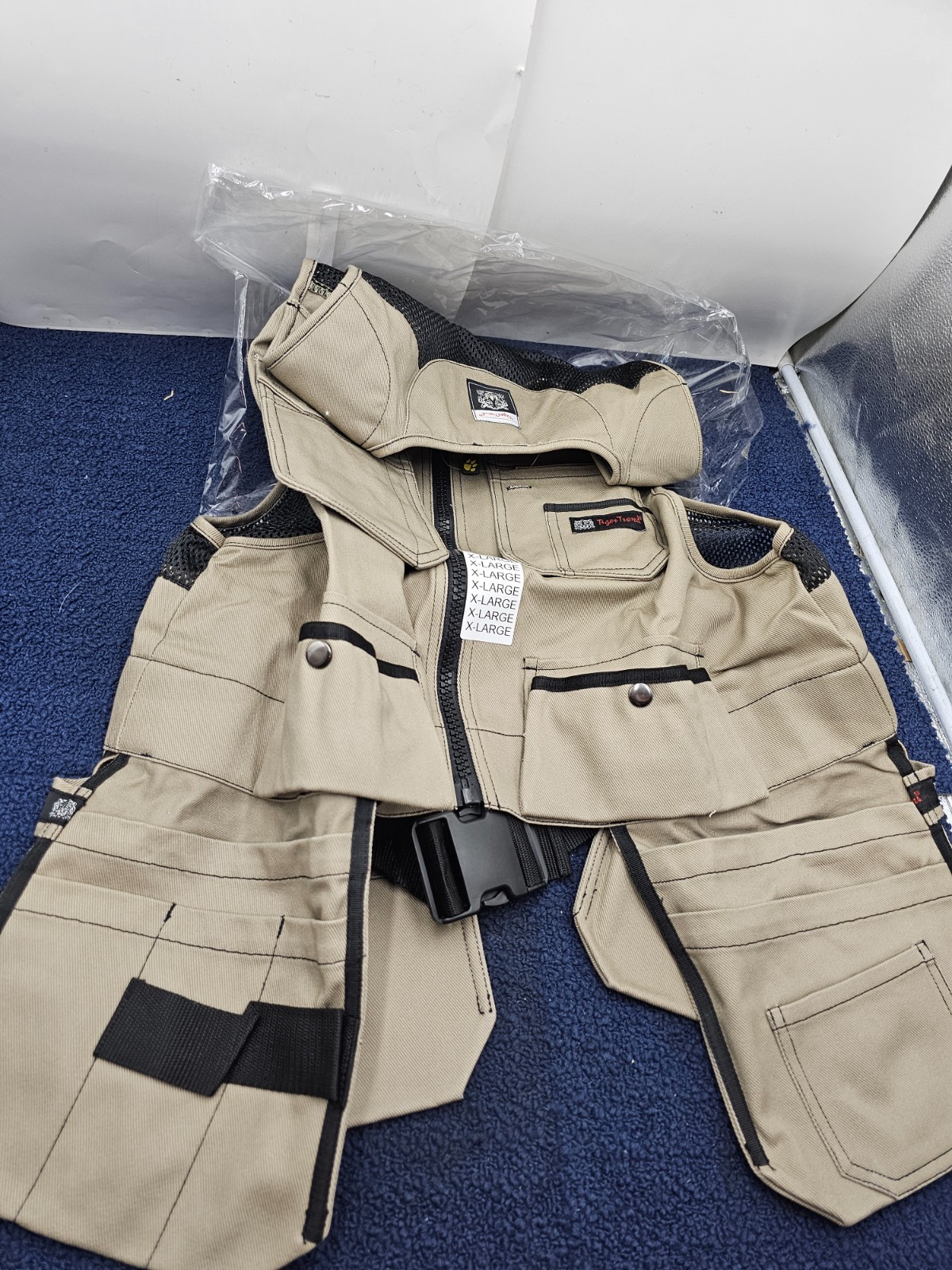 Tiger Trend 501001552XL Utility Tool Vest, Rugged Construction XLarge - Khaki