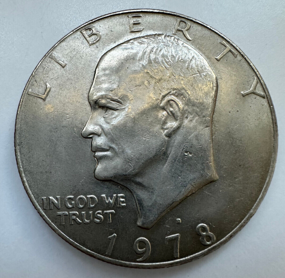 1978D Eisenhower $1 dollar. Filled mintmark.