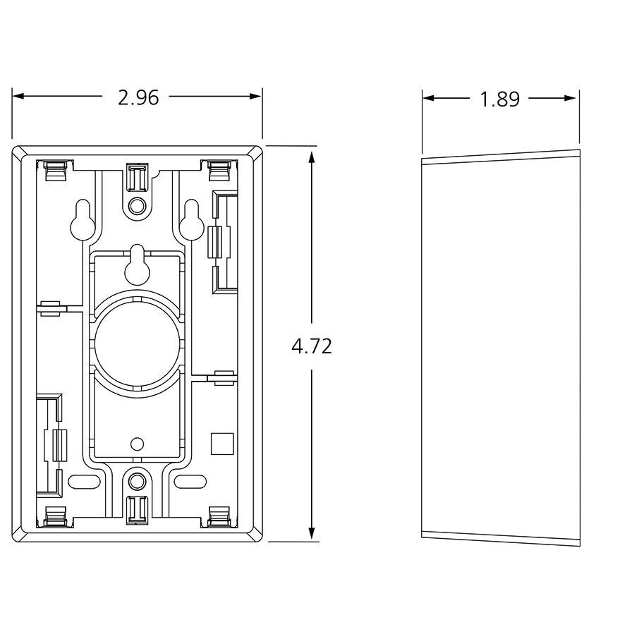 BEA 10BOX24SGSM Single Gang Surface Mount Box Magic Switch Push Plates