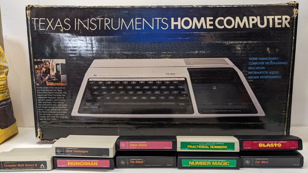 Texas Instruments Ti-99/4A Vintage Computer -bundle-  *UNTESTED* Games Box More