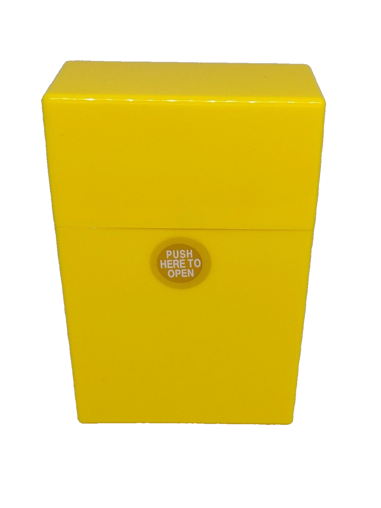 RYO Yellow Plastic King Size (Reg.) Push Button Cigarette Case
