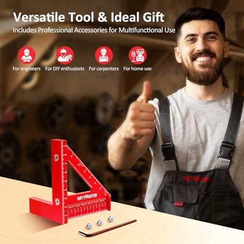 Mini 3D Multi-Angle Measuring Square Ruler, WT102C High 96mm Square Metric