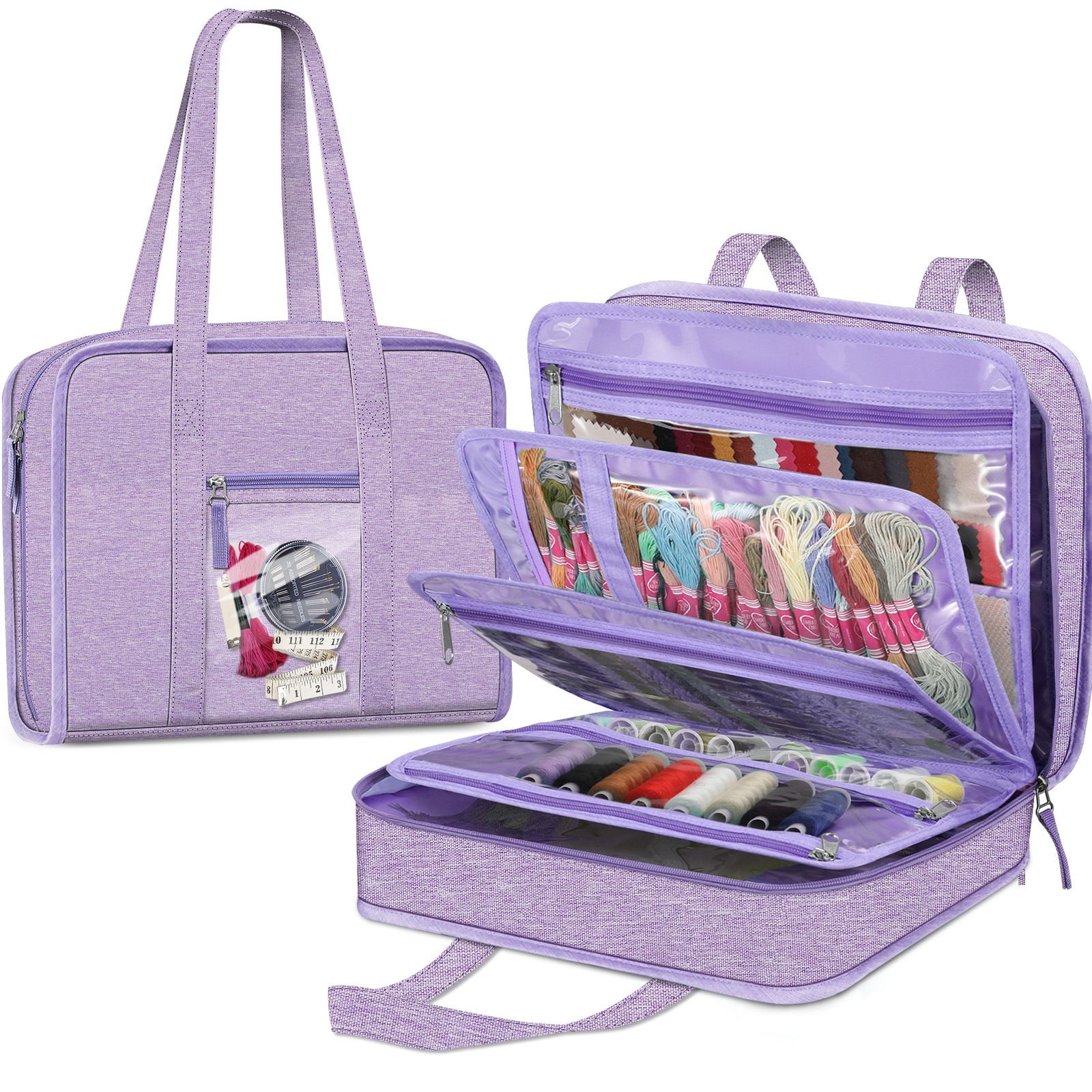 Sewing and Craft Supplies Storage Tote Travel Packing Organizer Bag with Handle