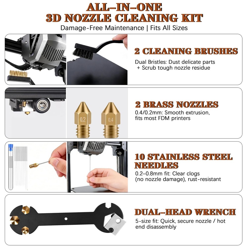 66Pcs 3D Printer Tools Kit W/ Storage Case All-in-One Accessories FDM/SLA