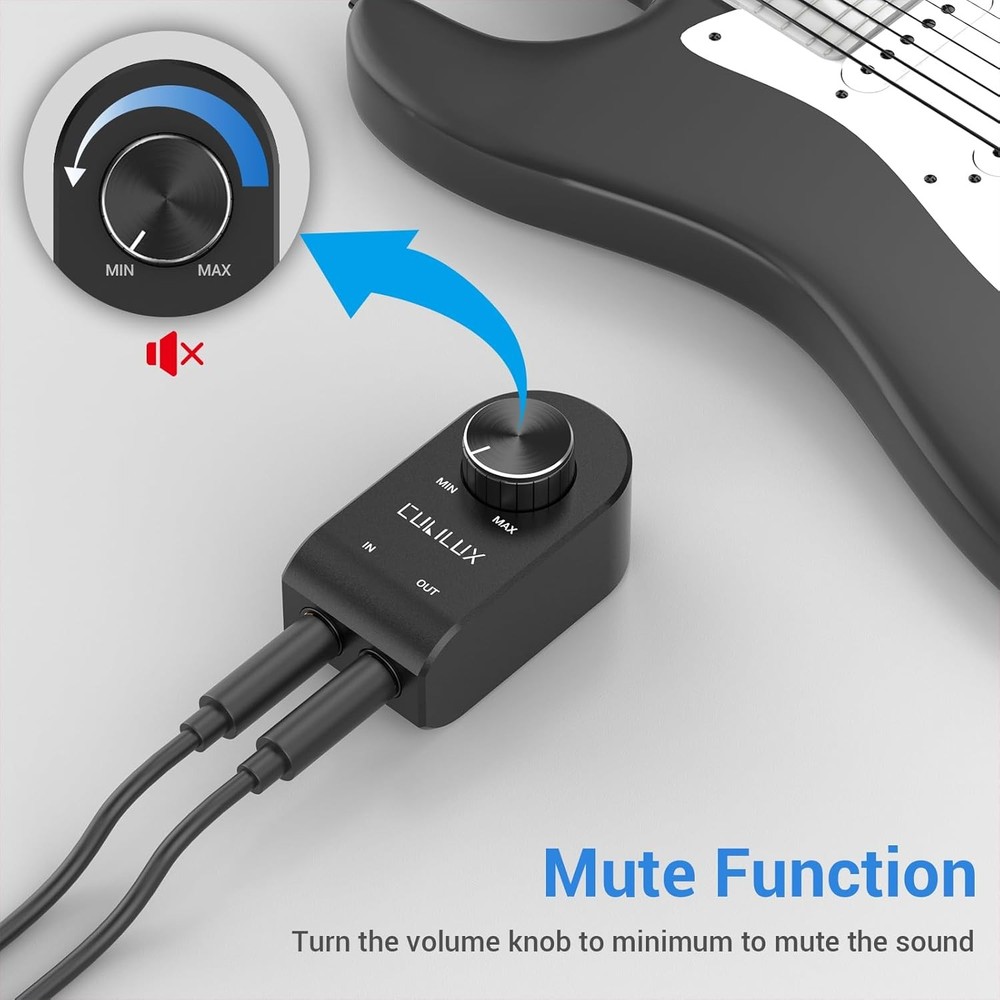 Cubilux 6.35mm Volume Controller, 1/4" Inline Stereo Audio Attenuator...