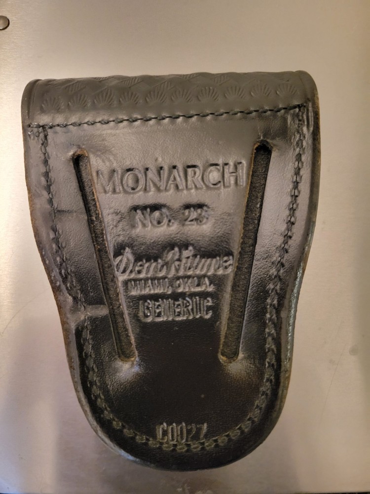 Basketweave Handcuff Case Silver Button Monarch No. 23
