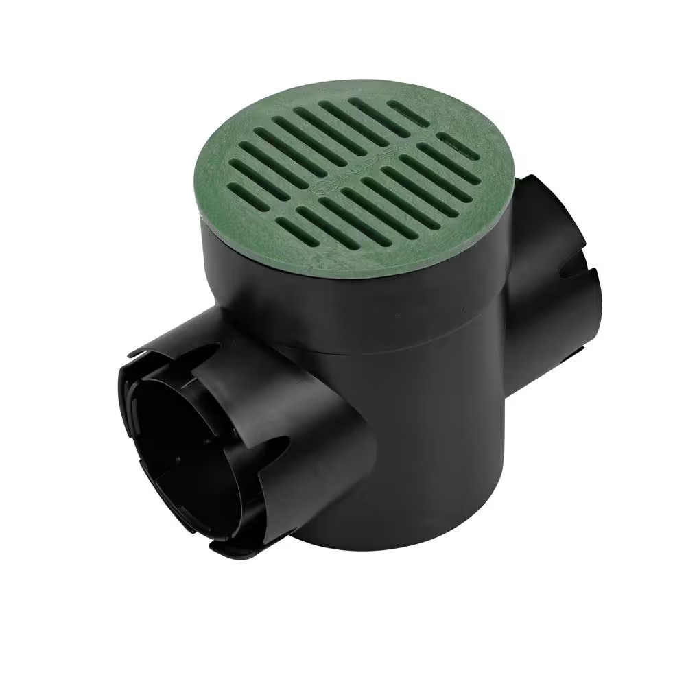 6 In. Plastic round Drainage Grate in Green