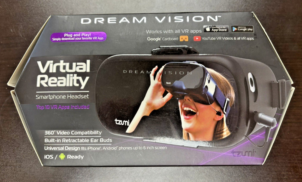 Tzumi Dream Vision Pro Virtual Reality Headset with Bluetooth - IOS Ready