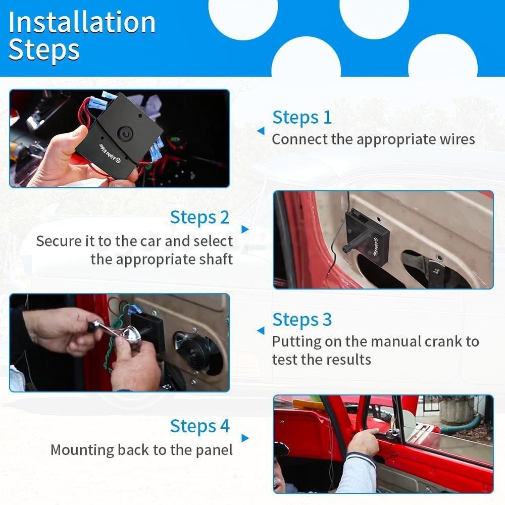 2PCS Universal Electric Window Switch For All Vehicles Power Window Crank Switch