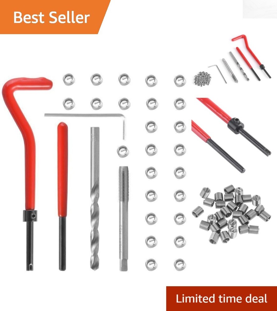 Efficient M6 Thread Repair Kit - 30PCS Stainless Steel Inserts & Tools Included