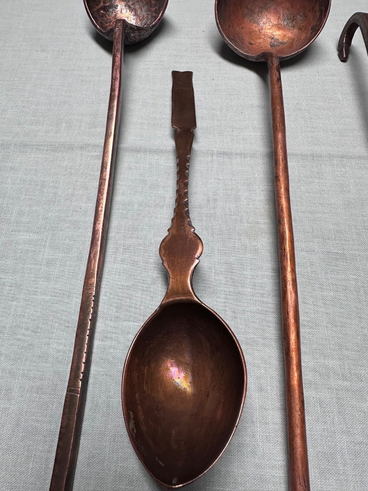 Cooking spoons, vintage, copper