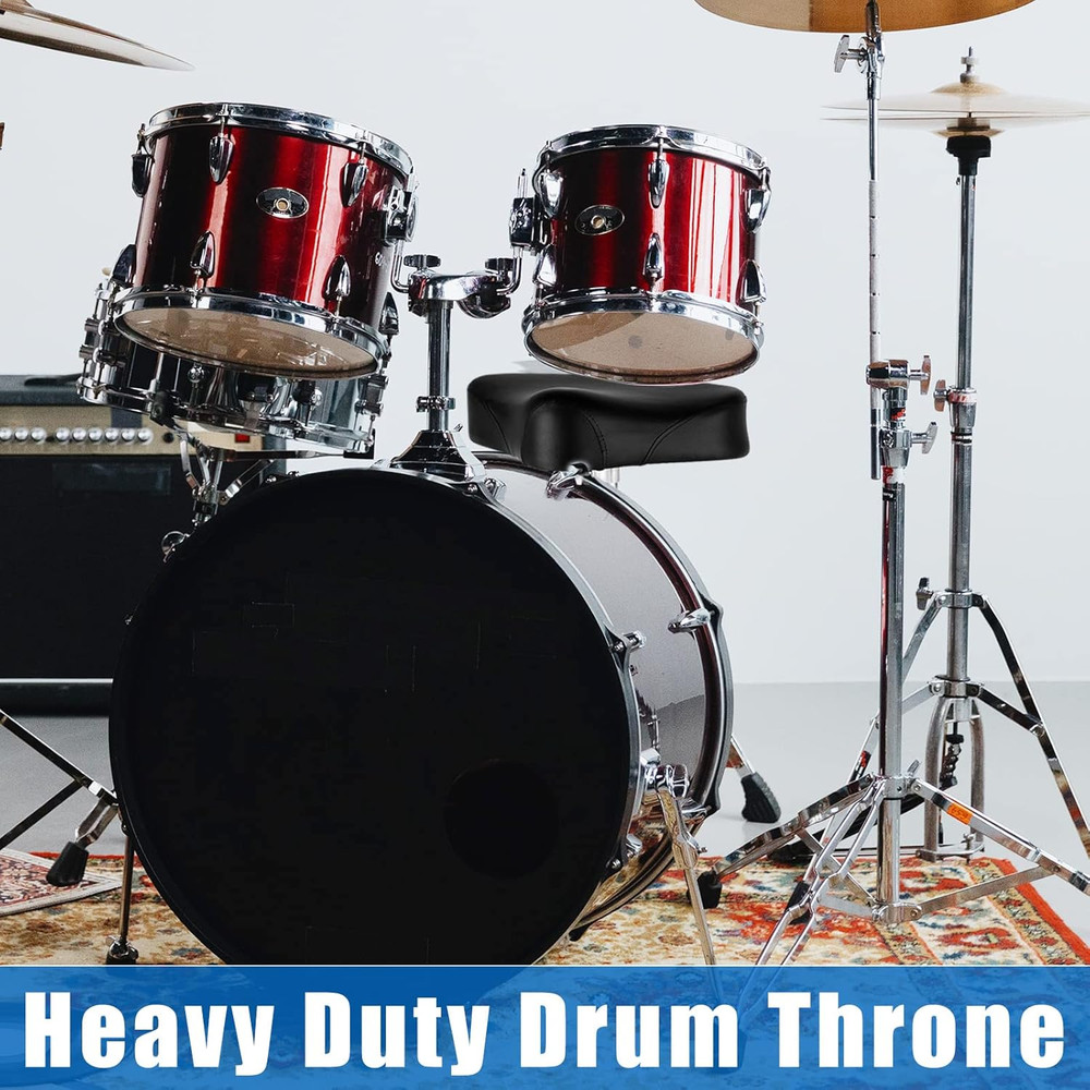 Drum Throne Drum Seat Height Adjustable,Padded Drum Stools Motorcycle Style Drum