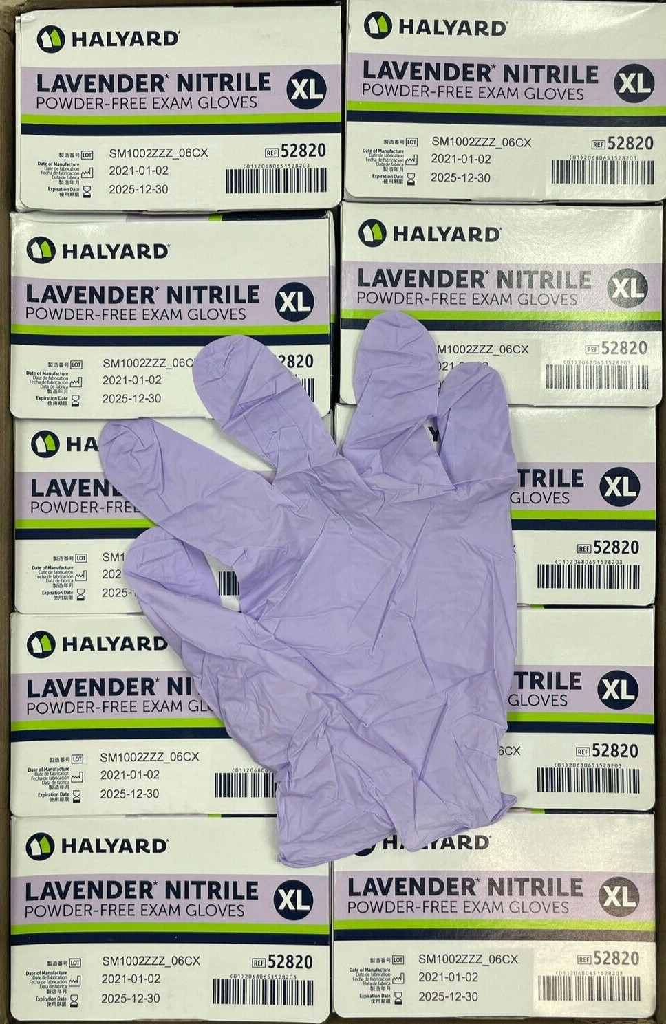 Halyard Lavender Nitrile Exam Gloves XL Case of 2300 Medical Dental #52820