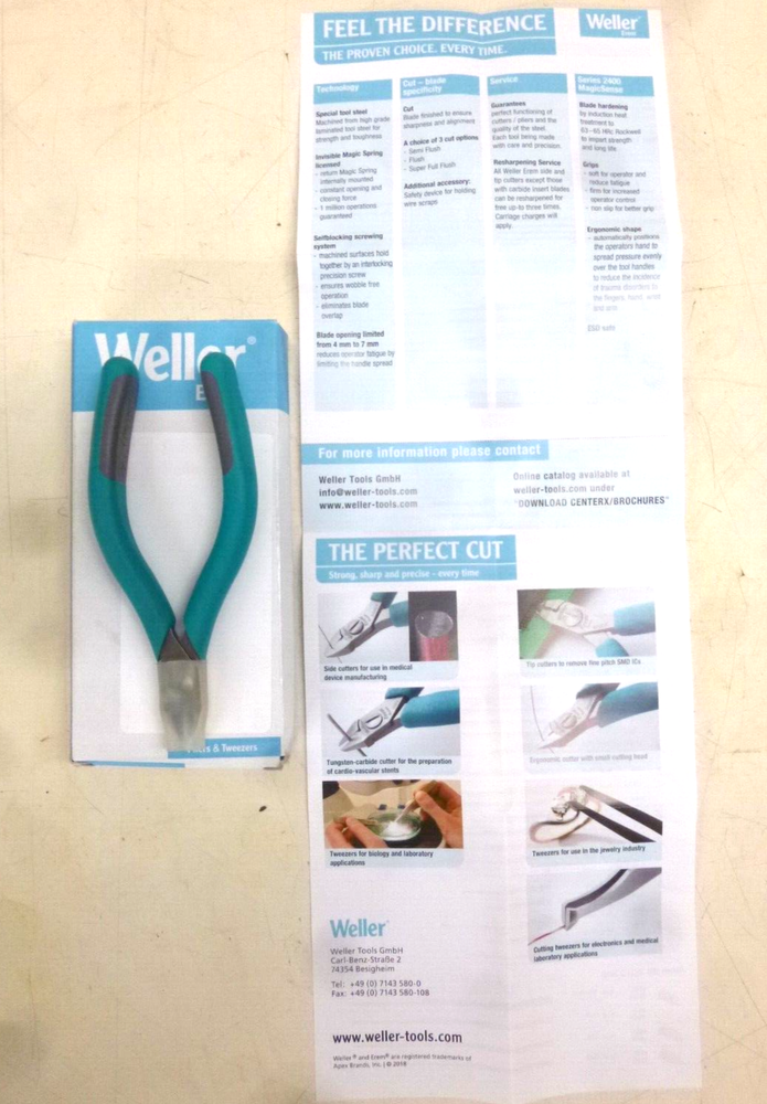 NEW.Precision Diagonal Cutting Plier: ESD-Safe, Flush, Narrow