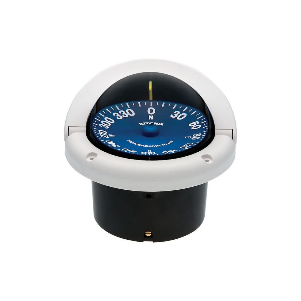 Pivot LED Blue Dial White Flush Mount 4-5" Mounting Hole Compass