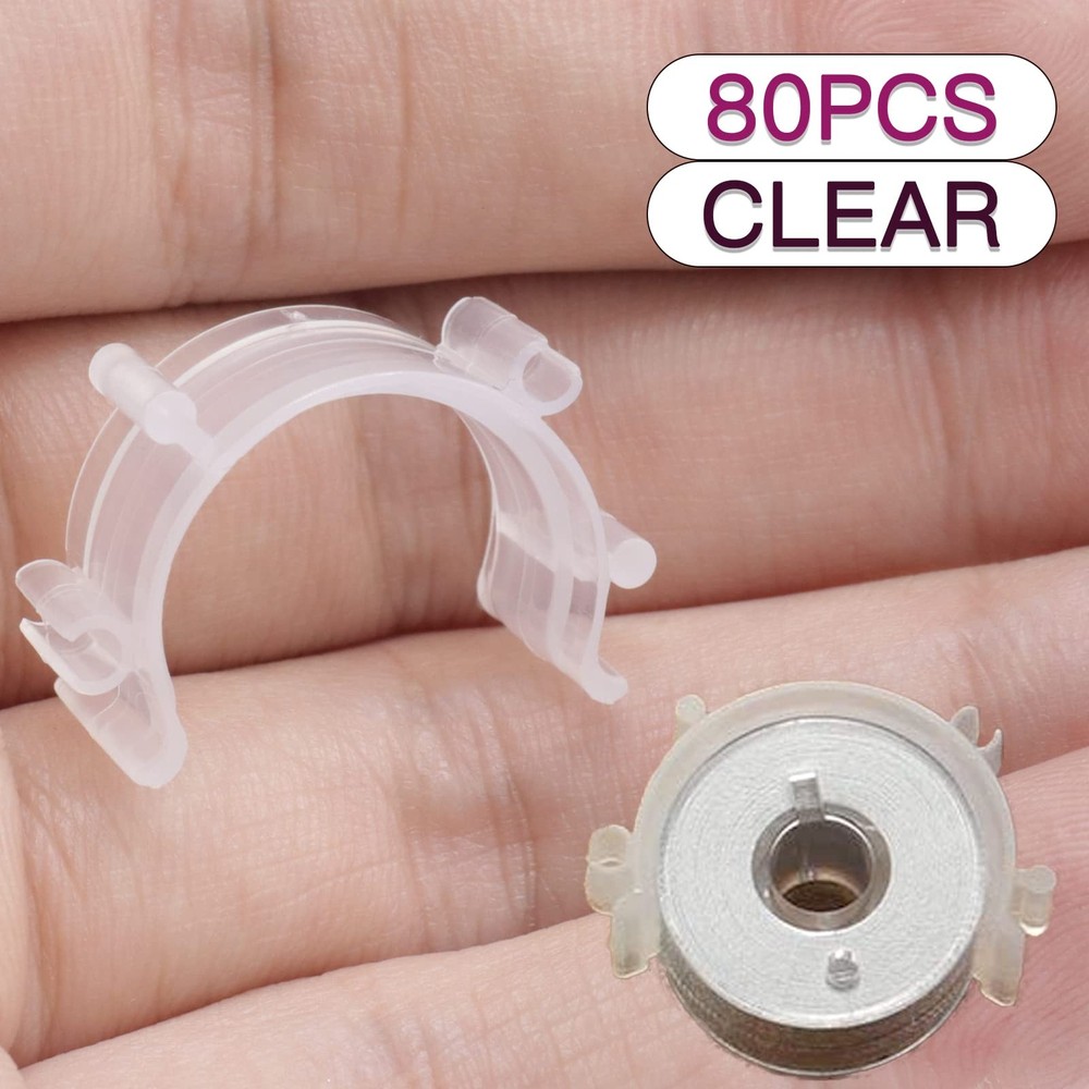 Joyangy 80pcs Sewing Bobbin Clips, Clear Holder, Plastic Thread
