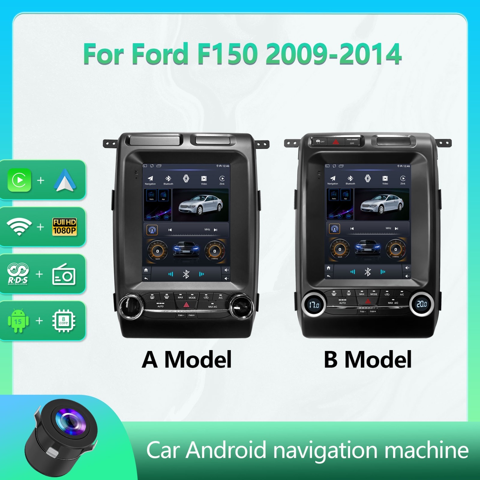 9.7" For Ford F150 2009-2014 Android 13 Apple Carplay Car Stereo Radio GPS Navi