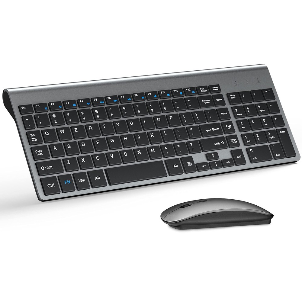 Wireless Keyboard and Mouse Ultra Slim Combo, 2.4G Silent Compact USB 2400DPI...