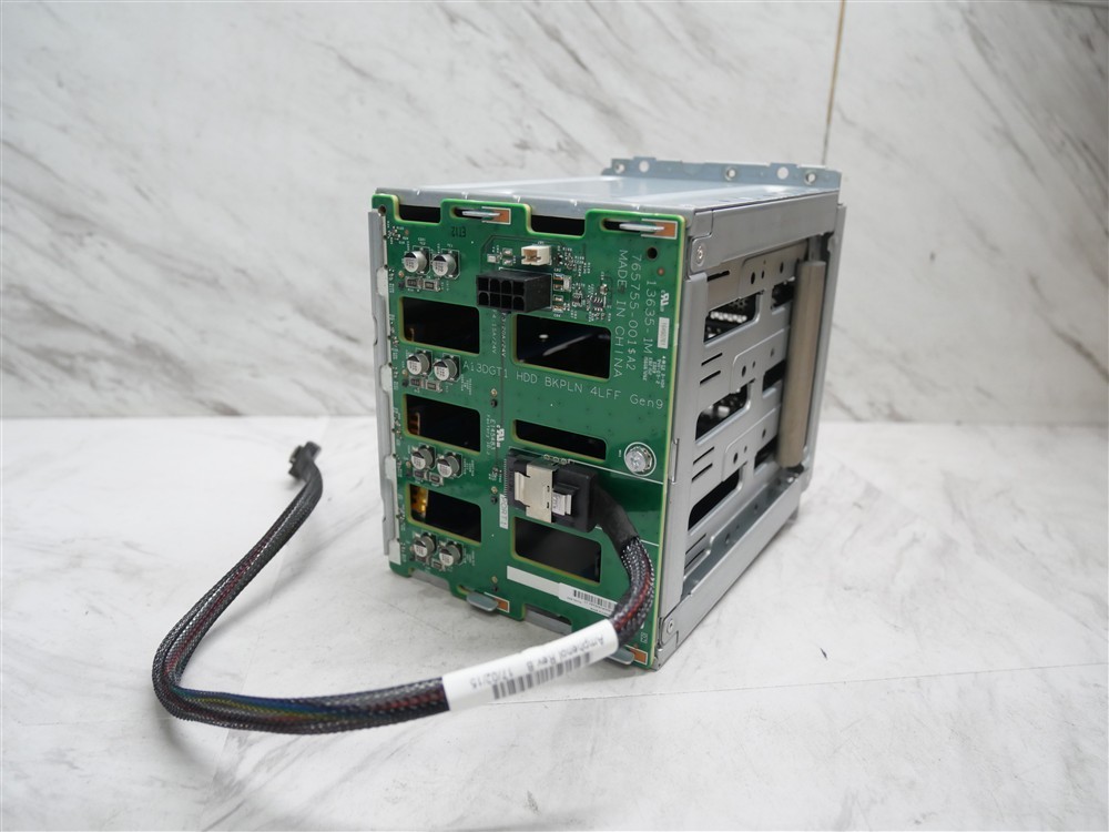 HP ML30 Gen9 4LFF Hard Drive Cage 765754-001 822755-001 Backplane w/ CADDIES