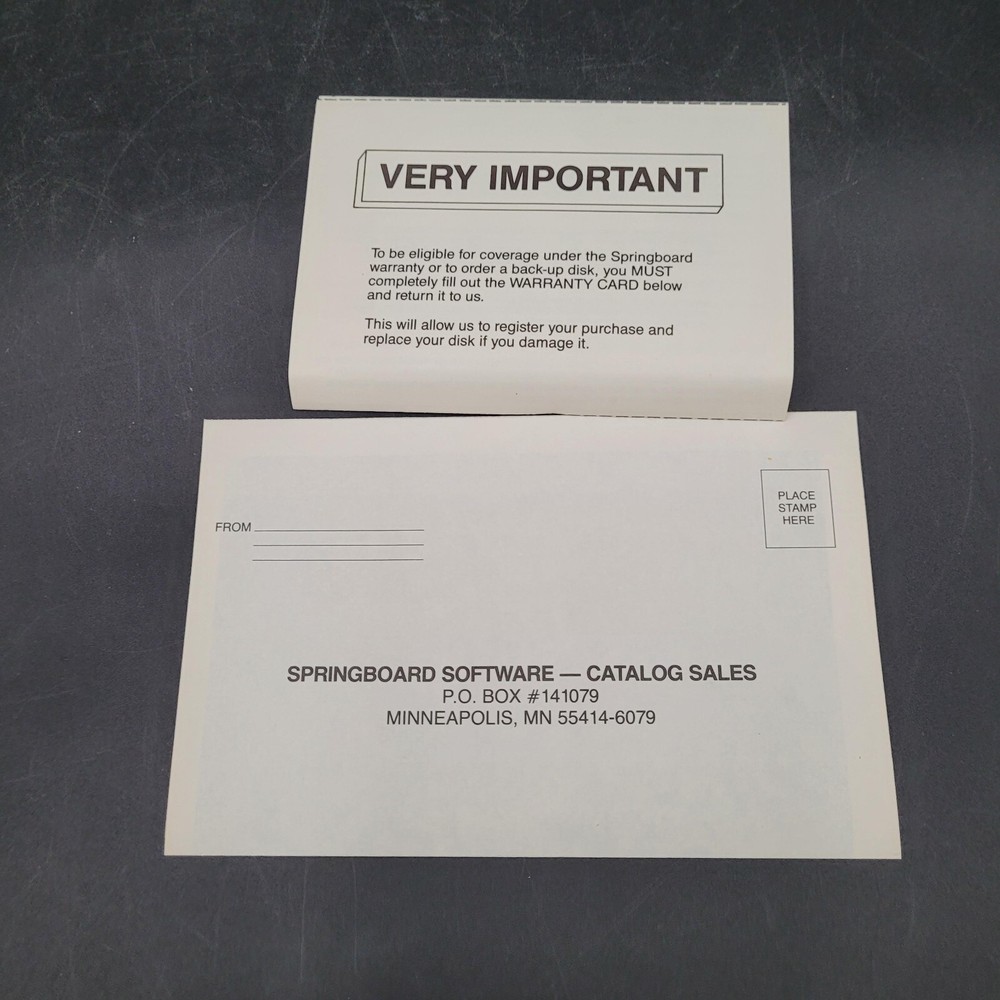 Vintage Computing Springboard Certificate Maker Commodore 64 128 UNTESTED C64