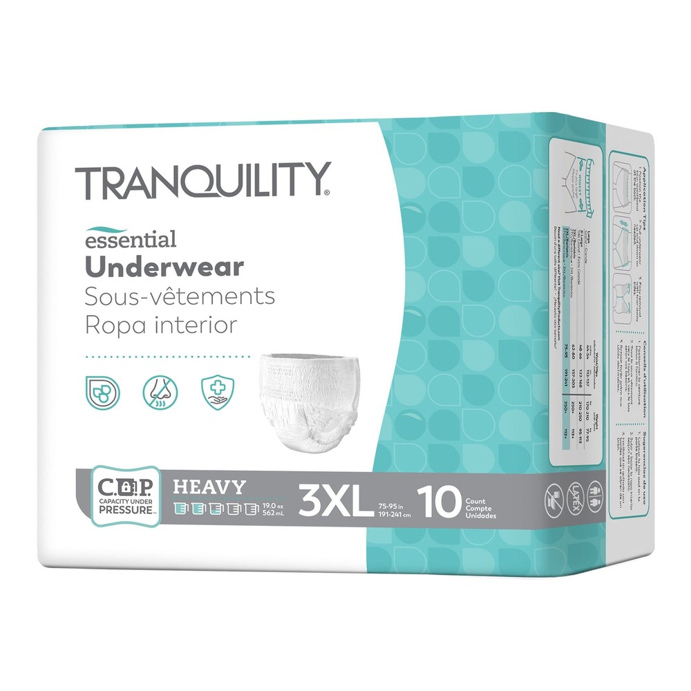 Tranquility Disposable Underwear 3X-Large 40 Ct