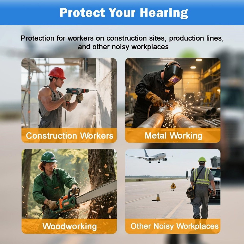 Durable 2-Set Blue Bluetooth Earplugs for Hearing Protection Noisy Environment