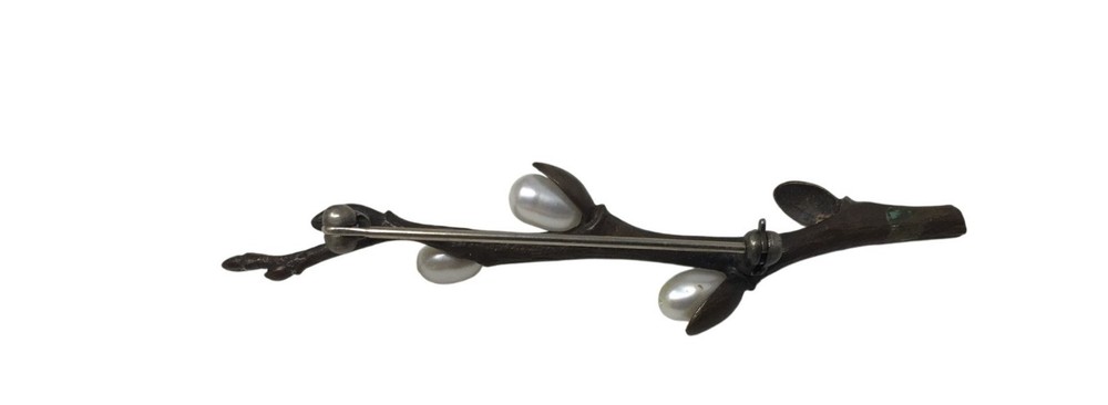 Vintage Spring Flower Bud Branch Brooch Pin